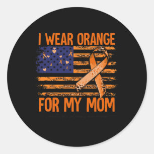 Sticker Rond Sclérose Sensibilisation Je Porte Orange Pour Ma M
