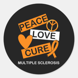 Sticker Rond Sclérose Sensibilisation Paix Amour Traiter Sensib