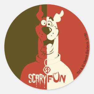 Sticker Rond Scooby-Doo "amusement effrayant "