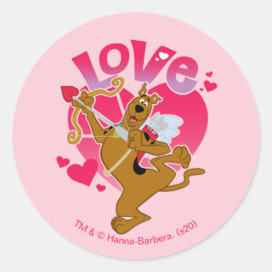 Sticker Rond Scooby-Doo Cupidon - Amour