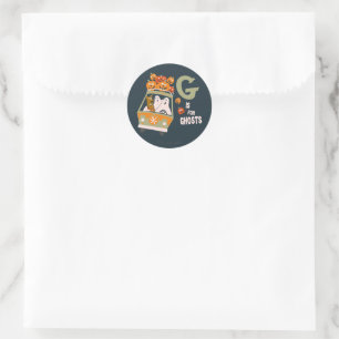 Sticker Rond Scooby-Doo   G est pour Ghosts