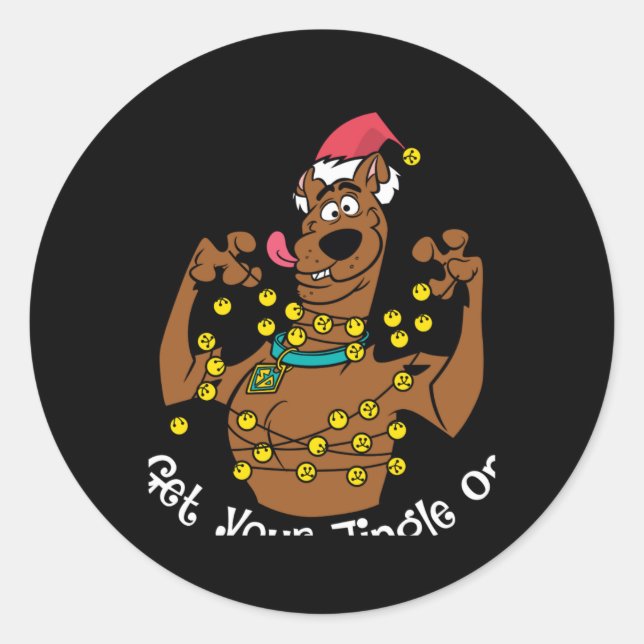 Sticker Rond Scooby Doo Get Your Jingle On T Shirt  (Devant)