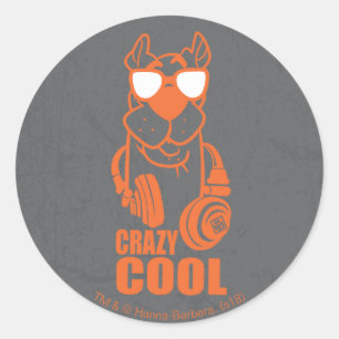 Sticker Rond Scooby-Doo" graphique frais "fou d'écouteur