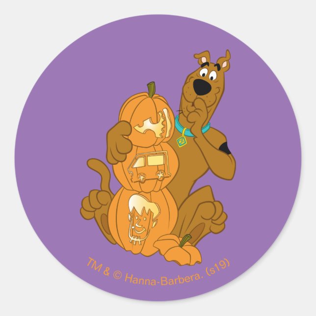 Sticker Rond Scooby-Doo | Halloween Jack-O-Lantern (Devant)