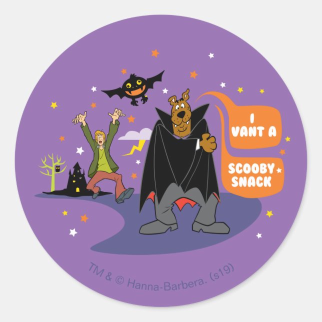 Sticker Rond Scooby-Doo | Je veux un collant Scooby (Devant)