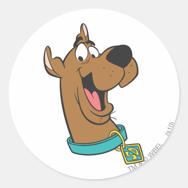 Sticker Rond Scooby-Doo Joyeux Visage (Devant)