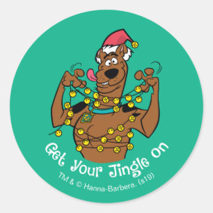 Sticker Rond Scooby-Doo "Mettez-vous à genoux"