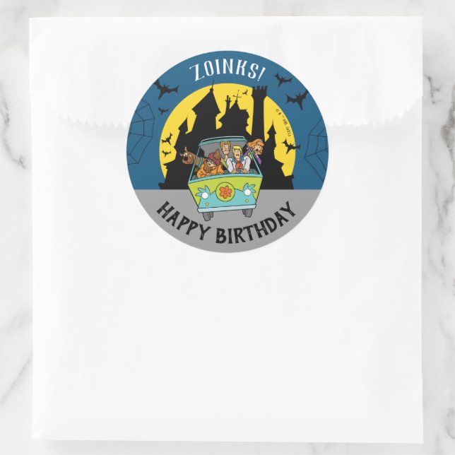 Sticker Rond Scooby Doo Spooktacular Halloween Anniversaire (Sac)
