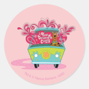 Sticker Rond Scooby-Doo - Tu Me Rends Fou