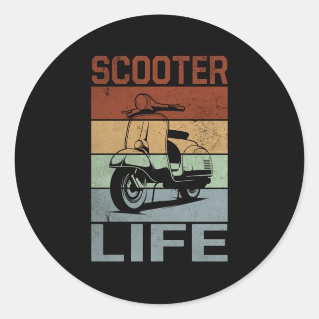 Sticker Rond Scoot Life Scooter Moped (Devant)