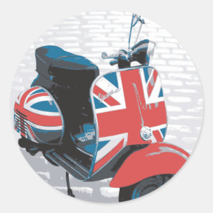 Sticker Rond Scooter classique de mod