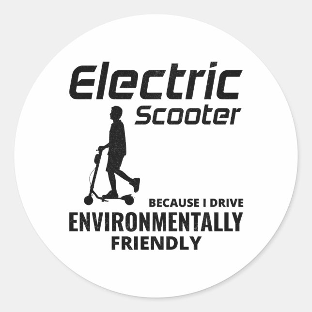 Sticker Rond Scooter électrique conducteur Motorisé E-Scooter (Devant)