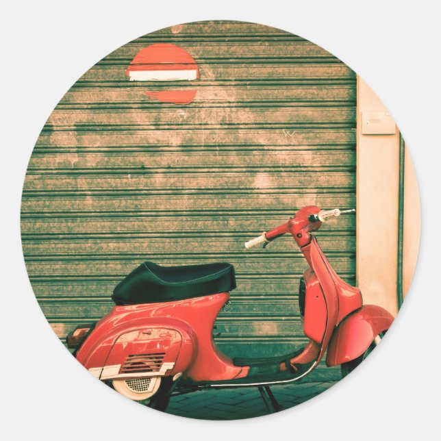Sticker Rond Scooter en Italie (Devant)