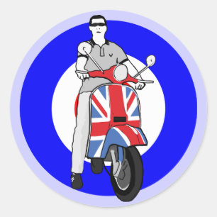 Sticker Rond Scooterboy sur le scooter d'uj