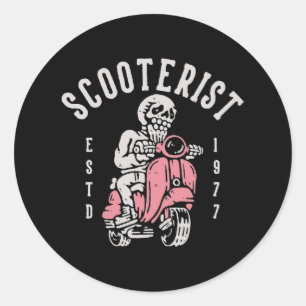 Sticker Rond scooteriste votre slogan ici