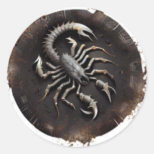 Sticker Rond Scorpie Zodiac Graphique