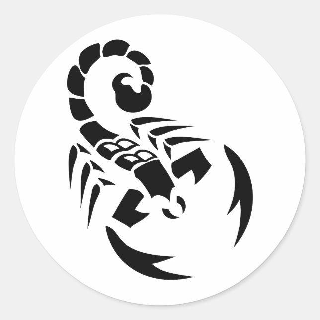 Sticker Rond scorpion noir (Devant)