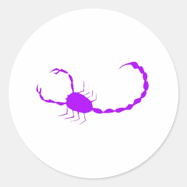 Sticker Rond Scorpion pourpre (Devant)