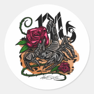 Sticker Rond Scorpion - Zodiaque 