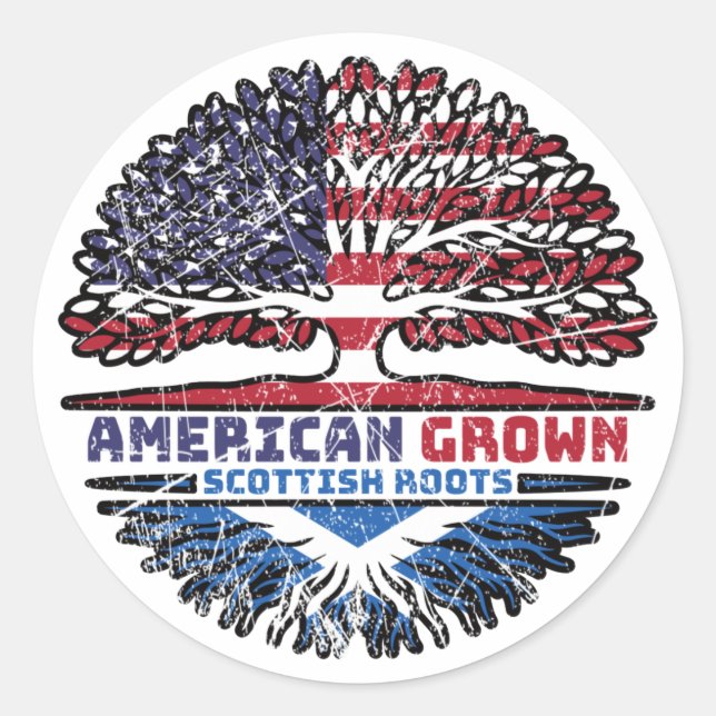 Sticker Rond Scottish Scotland US American USA United States (Devant)