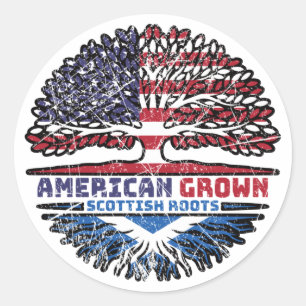 Sticker Rond Scottish Scotland US American USA United States