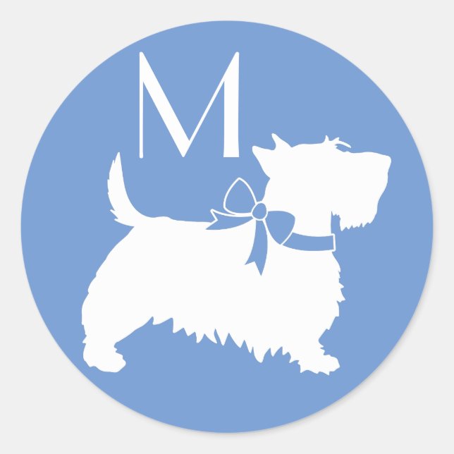 Sticker Rond Scottish Terrier Scotty Chien écossais Chien Chien (Devant)