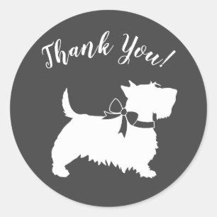 Sticker Rond Scotty Dog Baby shower