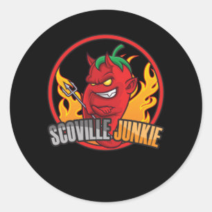 Sticker Rond Scoville Junkie Chili Food Mexican Spicy