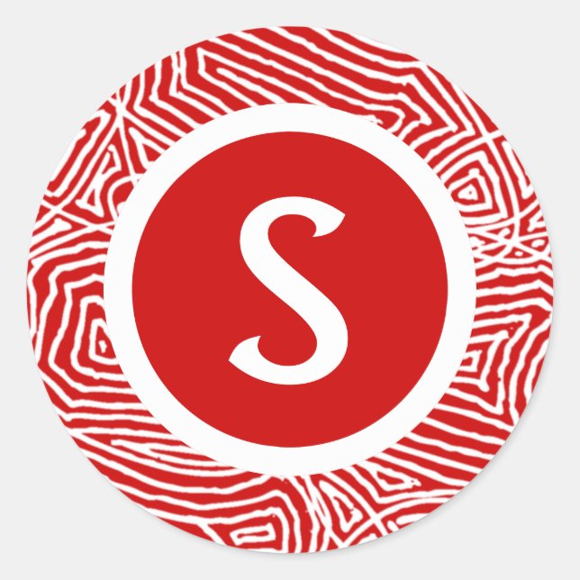 Sticker Rond Scribble initial (Devant)