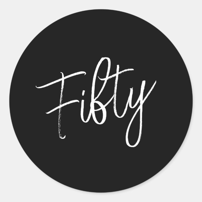 Sticker Rond Script 50e anniversaire Noir (Devant)