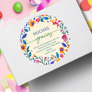 Sticker Rond Script Art populaire mexicain -Merci beaucoup 