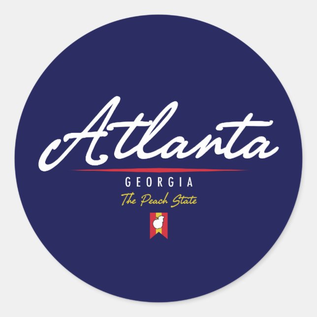 Sticker Rond Script Atlanta (Devant)