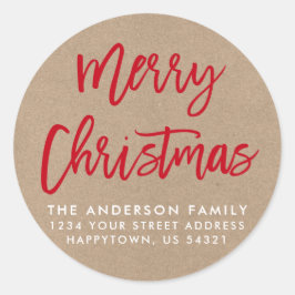 Sticker Rond Script de brosse moderne Sceau d'enveloppe Kraft d