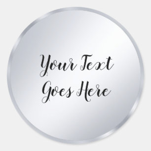 Sticker Rond Script de calligraphie Argent Look Modèle élégant