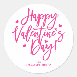 Sticker Rond Script de calligraphie Heureuse Sainte-Valentin