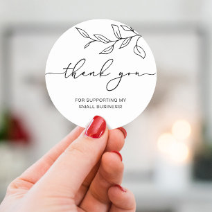 Sticker Rond Script de remerciement pour petite entreprise