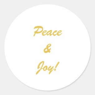 Sticker Rond Script de topographie Peace & Joy en or