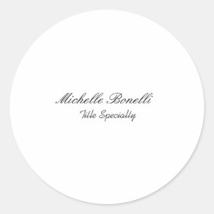 Sticker Rond Script élégant et classique Ajouter votre nom