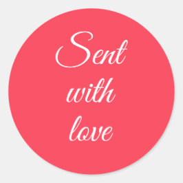 Sticker Rond Script élégant mignon Aimer Citations rouges