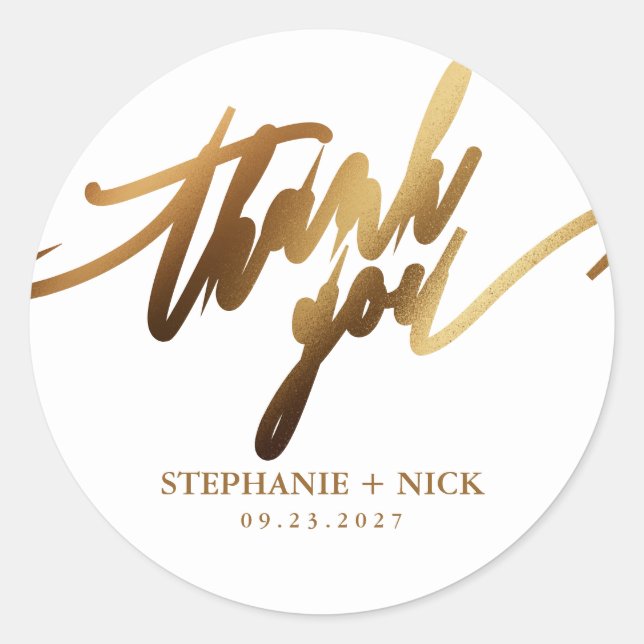 Sticker Rond Script Gold Elegant (Devant)