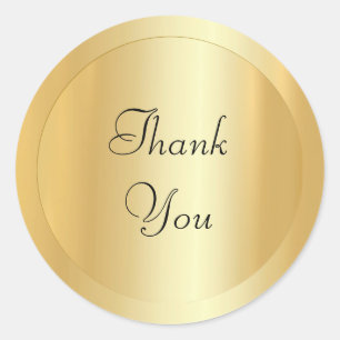 Sticker Rond Script manuscrit Elégant Faux Gold Modern