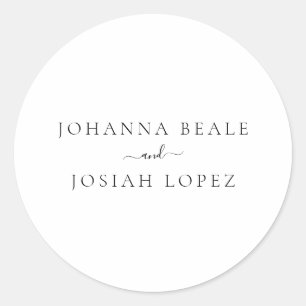 Sticker Rond Script minimaliste Mariage moderne