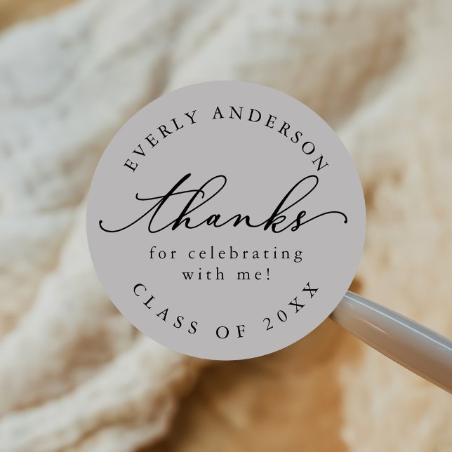 Sticker Rond Script moderne Graduation simple (Créateur téléchargé)