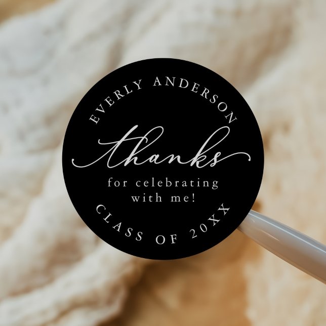 Sticker Rond Script moderne Graduation simple (Créateur téléchargé)