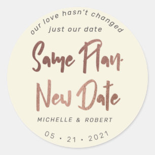 Sticker Rond script moderne minimaliste modifier la date