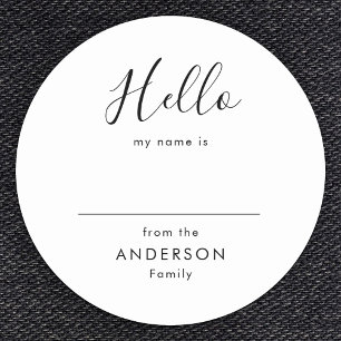 Sticker Rond Script moderne Nom simple de la réunion de famille