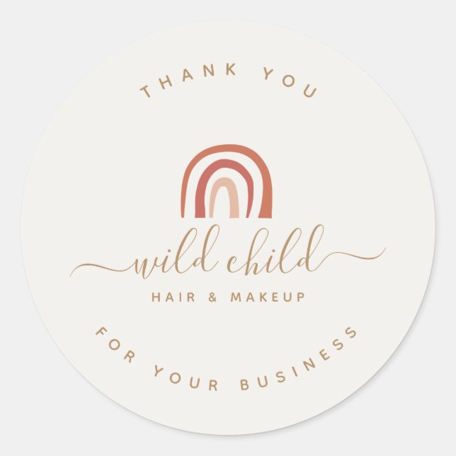 Sticker Rond Script moderne simple Abstrait Rainbow tendance (Devant)