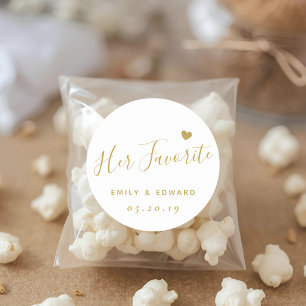 Sticker Rond Script Or Moderne Sa Faveur Mariage Favorite
