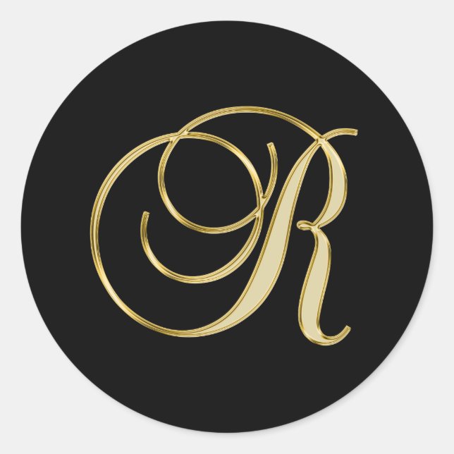 Sticker Rond Script or Monogramme R (Devant)
