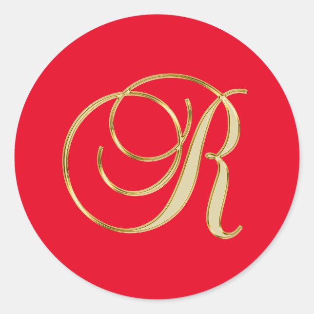 Sticker Rond Script or Monogramme R (Devant)